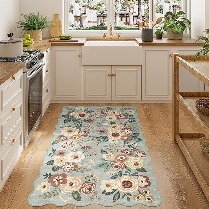DUKINO 3x5 Area Rug, Floral Non-Slip Indoor Washable Rug - Image 5