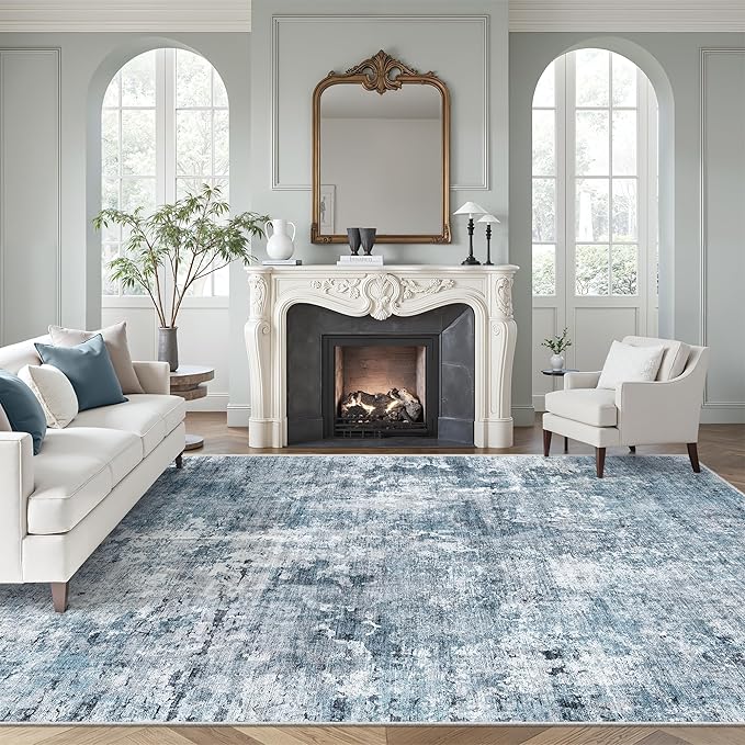 Soalmost 7x10 Area Rug for Living Room Washable Abstract Vintage Soft Thin by Soalmost
