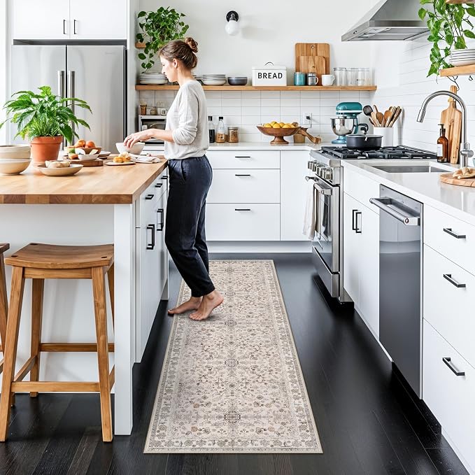 2x6 Washable Kitchen Runner Rug – Boho Vintage Non-Slip Carpet Runner - Image 3