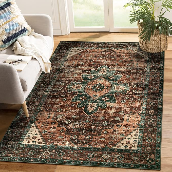 Moynesa Ultra-Thin Washable Vintage Area Rug by Moynesa