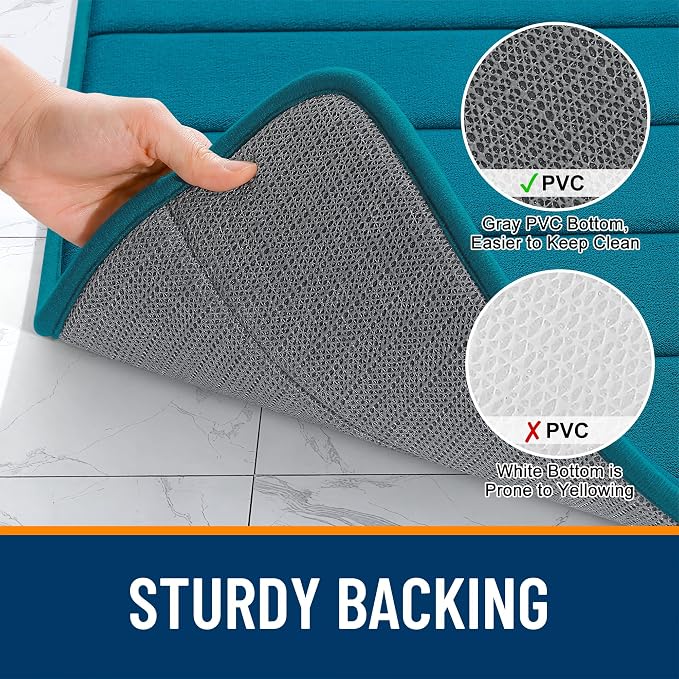 OLANLY Memory Foam Bath Mat 35x24, Super Soft Absorbent Bathroom Rugs, Quick Dry - Image 7