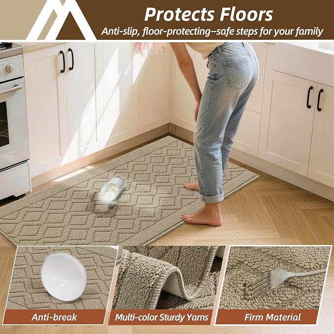 COSY HOMEER Kitchen Rugs 24"x35" Non-Slip Washable Kitchen Mats - Image 6