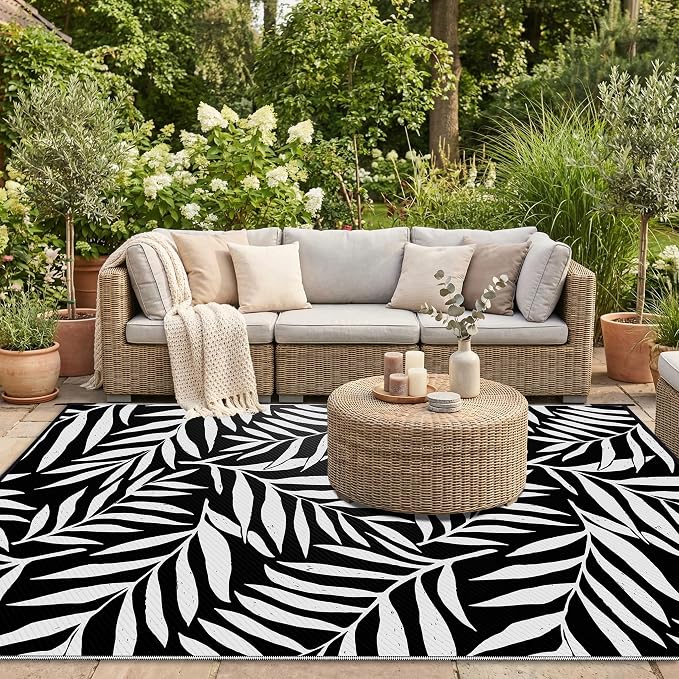 Smiry Outdoor Rug 9x12 ft, Waterproof Reversible Plastic Straw Rugs, Outdoor - Image 5