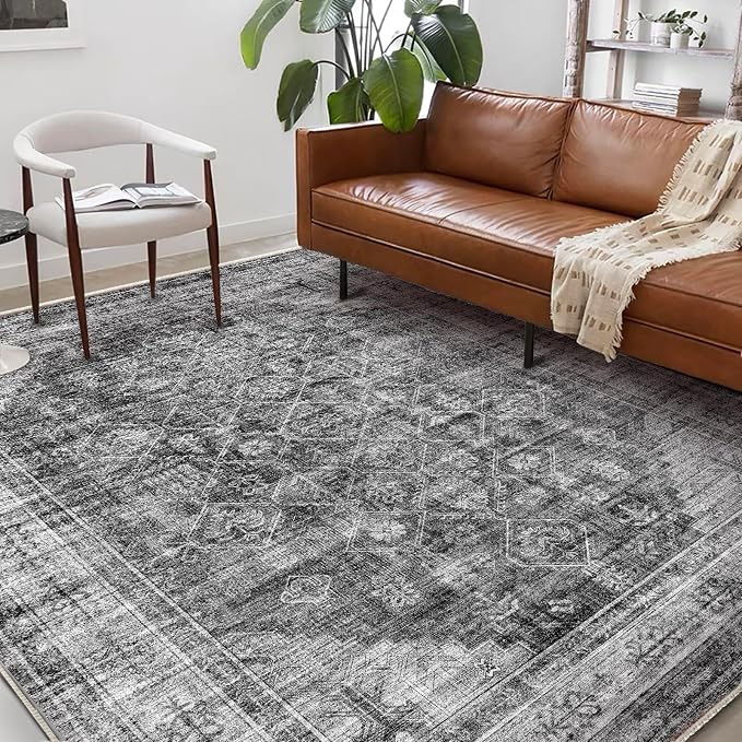CHAMPLANT Washable Area Rug 10'x14' Boho Design Non-Shedding Easy Care Ideal by CHAMPLANT