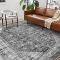CHAMPLANT Washable Area Rug 9'x12' Retro Boho Design Non-Shedding Easy Care by CHAMPLANT