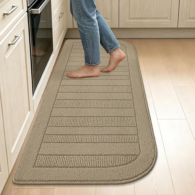 BEQHAUSE 24x60 Inch Kitchen Rugs Non-Slip Washable Kitchen Mats by BEQHAUSE