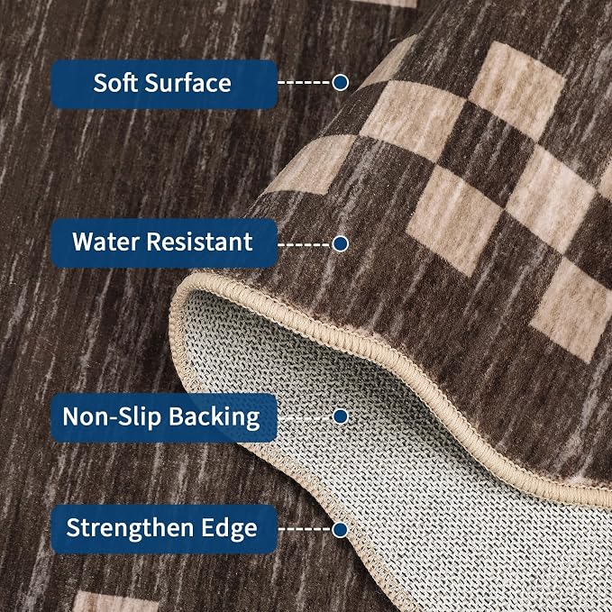 GarveeHome Hallway Runner Rug 2x6 Non Slip Scalloped Washable Rug - Image 5