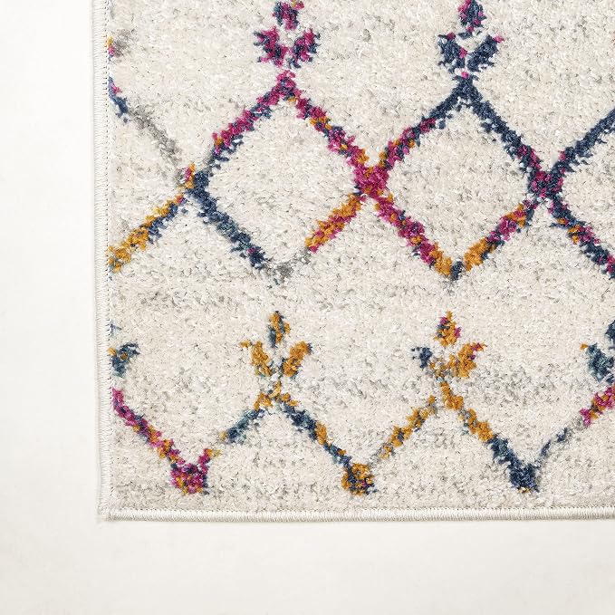 JONATHAN Y Boho Vintage Diamond Cream/Multi Indoor Area Rug 3X5 ft, Moroccan - Image 12