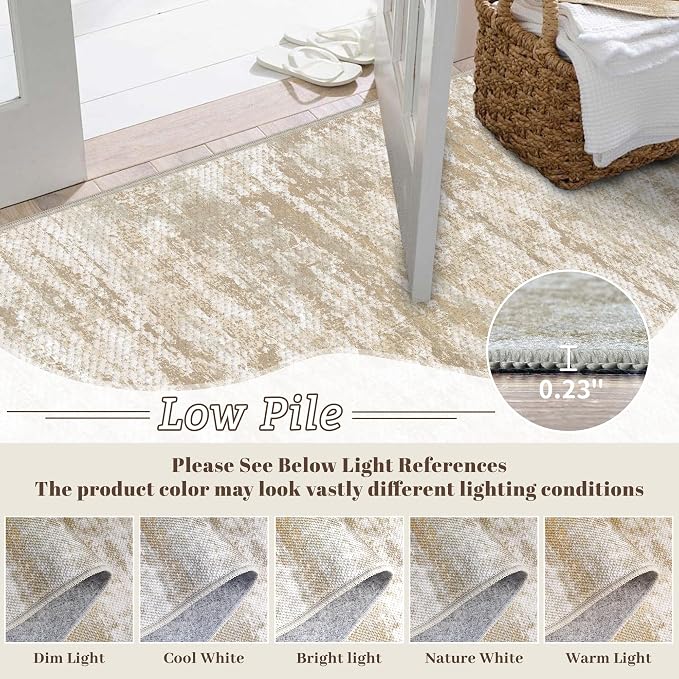 3x5 Area Rug Washable Entryway Rug Non Slip Abstract Tear and Stain Resistance - Image 3