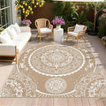 Pauwer Waterproof Outdoor Rug 8x10, Reversible Plastic Straw Patio Camping Rug by Pauwer