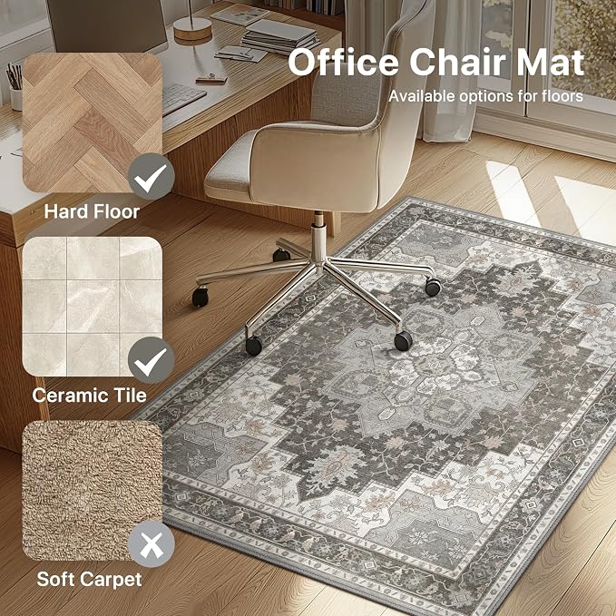 36"x60" Office Chair Mat for Hardwood Tile Floor, Under Desk Carpet Protector - Image 3