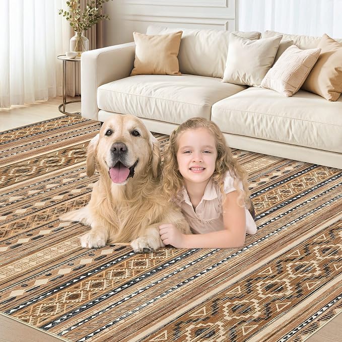 cotiled 10x14 Area Rugs Living Room Rug: Washable Boho Rugs - Image 5