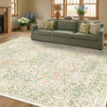 Beige Green 6x9 Washable Area Rugs by HazoHaus
