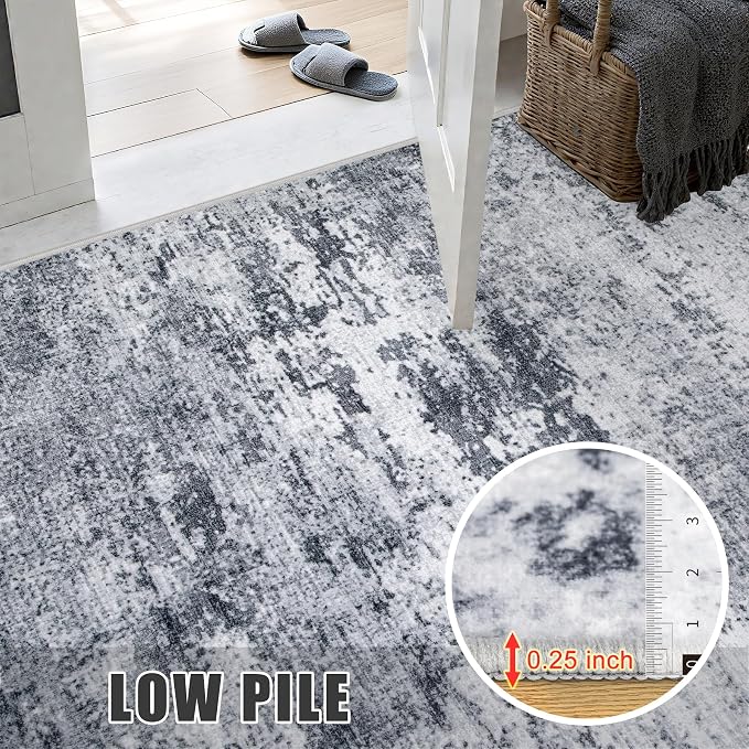 8x10 Area Rug Living Room Rug: Washable Modern Abstract Soft Thin Rug Indoor - Image 8