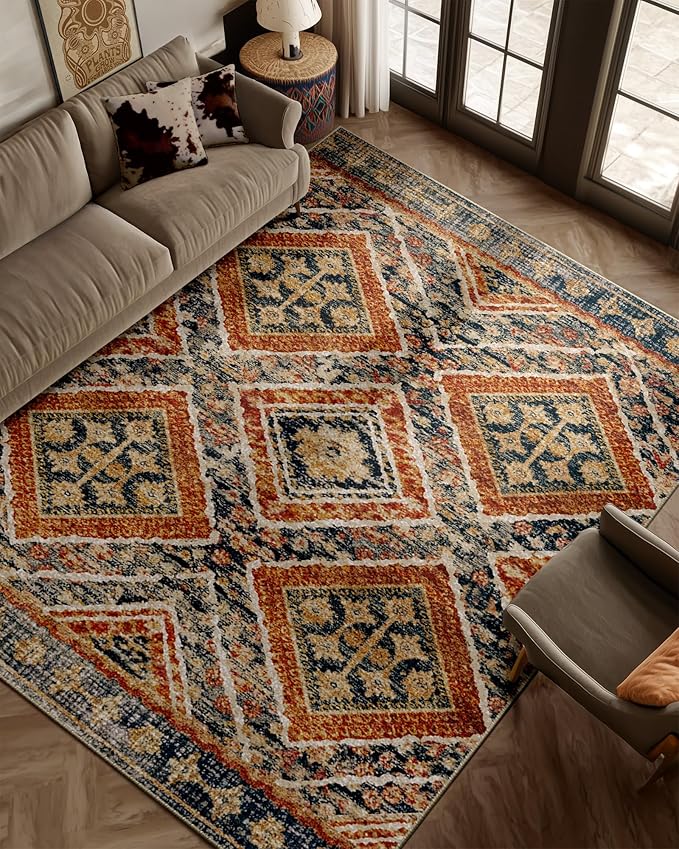 BESTSWEETIE Area Rug 5x7 Machine Washable Non-Slip Low Pile Print Pattern by BESTSWEETIE