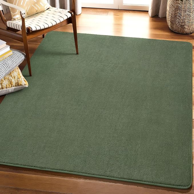 Amearea 4x4 Square Area Rugs for Bedroom Living Room, Sage Green Thickened - Image 9