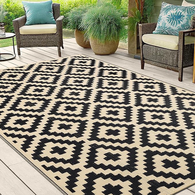 Smiry Waterproof Outdoor Rug 5x8 ft, Reversible Plastic Straw Patio Camping Rugs - Image 6