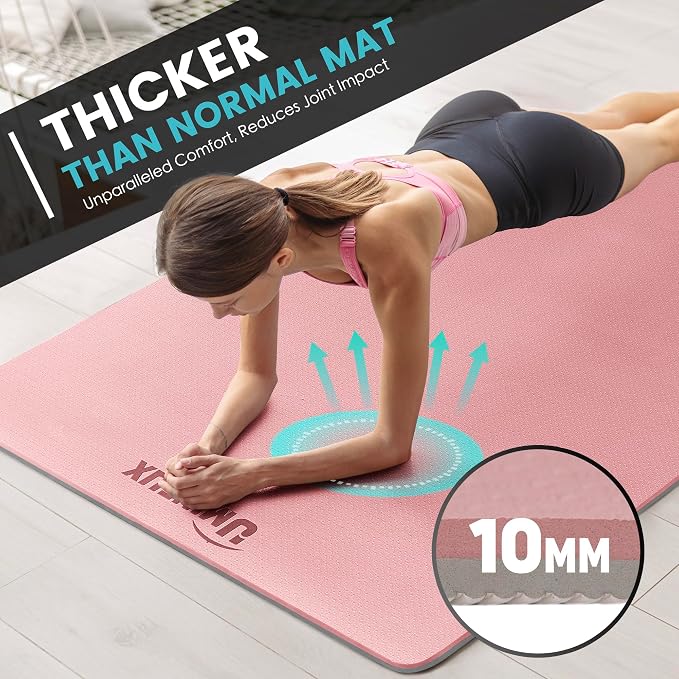 UMINEUX Large Yoga Mat for Men and Women 1/4 & 2/5 Inch Extra Thick TPE Fitness - Image 3