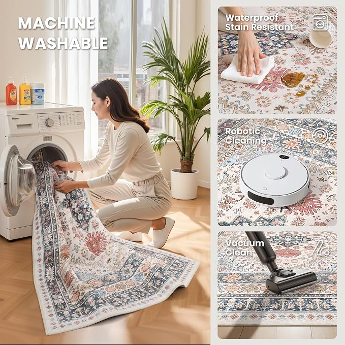 zesthome 8x12 Area Rugs for Living Room, Non-Slip Backing Washable Rugs - Image 5