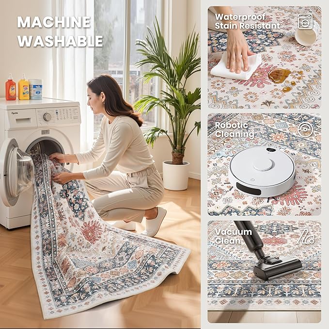 zesthome 10x12 Area Rugs for Living Room, Non-Slip Backing Washable Rugs - Image 5