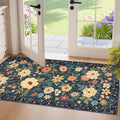 DUKINO 2x4 Rug for Entryway, Washable Kitchen Floral Runner Rug by DUKINO