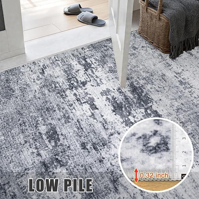 Washable Area Rug 2x3 Entryway Rug: Washable Modern Abstract Soft Thin Rug - Image 7
