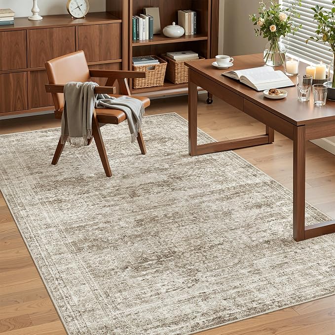 Soalmost Area Rugs 4x6 for Living Room, Vintage Washable Rugs for Dining Room - Image 4