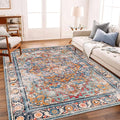 CHAMPLANT 6'x9' Washable Vintage Area Rug Boho Chic Medallion Distressed Design by CHAMPLANT