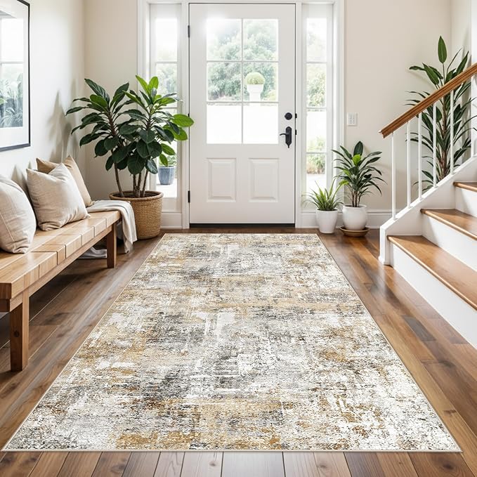 4x8 Washable Area Rug – Non-Slip Rubber Backed Indoor Rug by ZHXXUJ