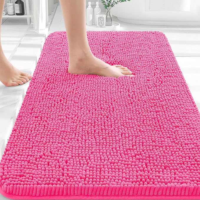 OLANLY Bathroom Rugs 35x24, Extra Soft Absorbent Chenille Bath Rugs, Rubber by OLANLY