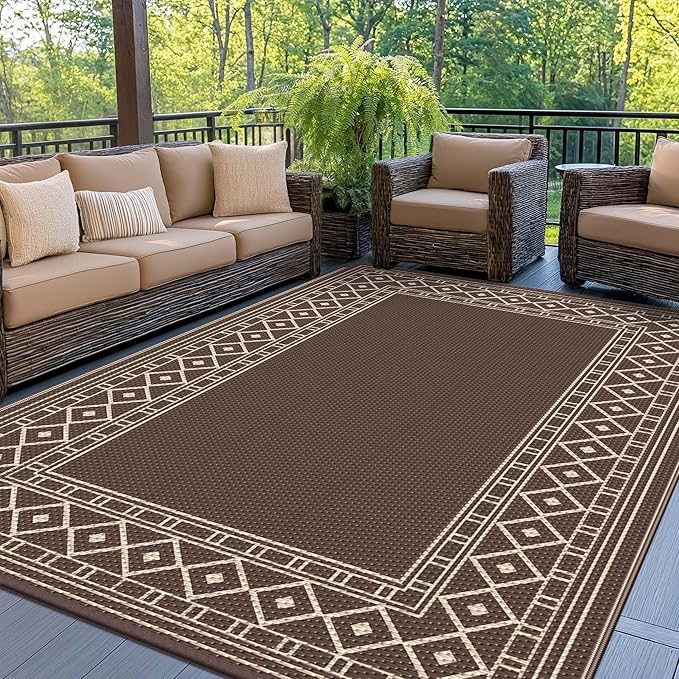 GENIMO Outdoor Rug Waterproof for Patio Decor, Camping Mat for Outdoor by GENIMO