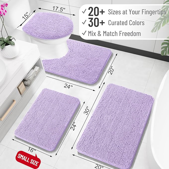OLANLY Large Bathroom Rugs 50x30, Extra Soft Absorbent Chenille Bath Rugs - Image 2