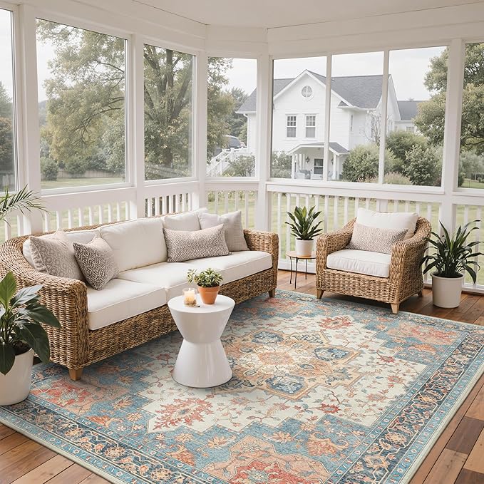 GENIMO Outdoor & Indoor Area Rug 9'x12', Waterproof, Non-Shedding, Easy Cleaning - Image 3