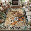 DCX Washable 5x7 Tiger Area Rug, Soft Low Pile Carpet, Kid & Pet Friendly by DCXWashableRug