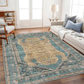 CHAMPLANT Area Rug 6'x9' Washable Vintage Traditional Floor Cover Thin Retro by CHAMPLANT