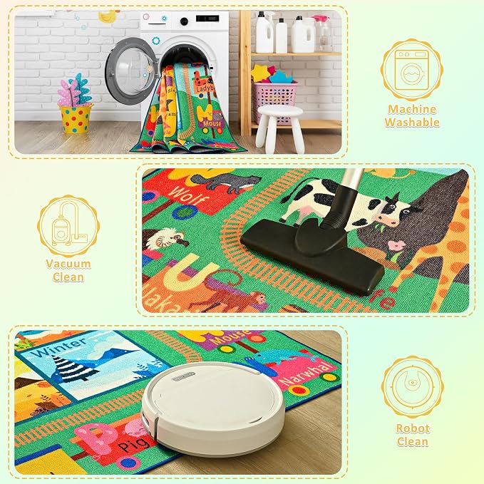 Maxsoft Kids Rug for Playroom, Educational 3x5 Play Mat for Classroom, Washable - Image 8