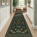Dark Green 3x10 Extra Long Runner Rugs by HazoHaus