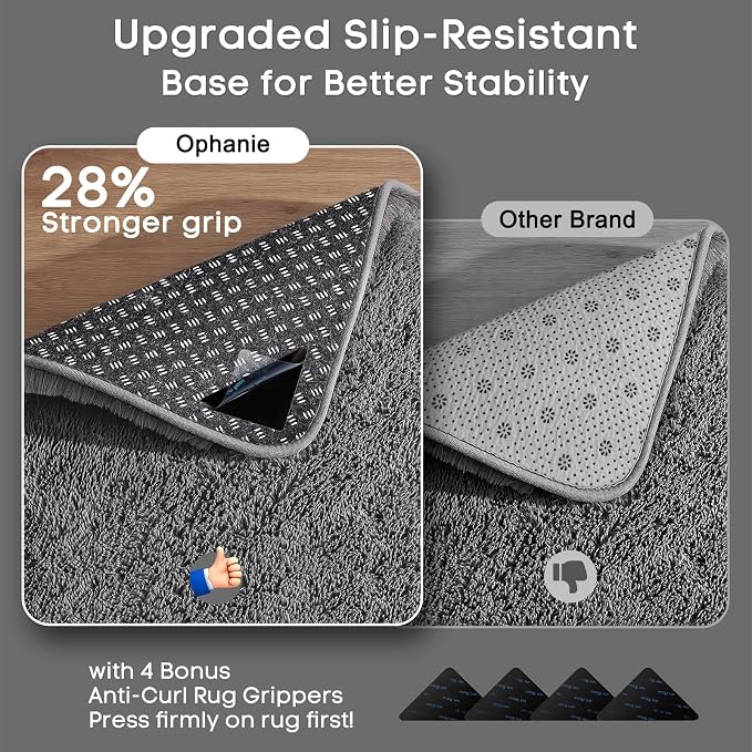 Ophanie 7x9 Area Rugs, Upgrade Non-Slip Fluffy Soft Rugs - Image 4
