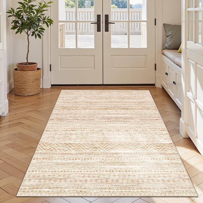 3x5 Washable Rug Moroccan Small Entryway Rug Non Slip Indoor Floor Carpet - Image 9