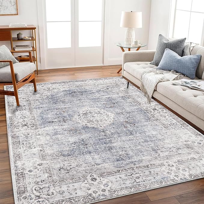 CHAMPLANT Washable Area Rug 4'x6' Vintage Traditional Floor Cover Foldable Thin - Image 2