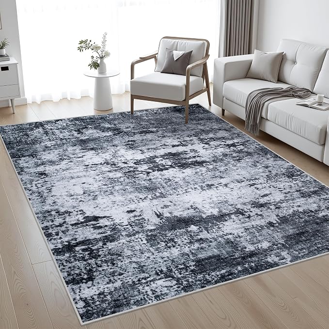 10x14 Area Rug Living Room Rug: Washable Modern Abstract Soft Thin Rug Indoor - Image 2