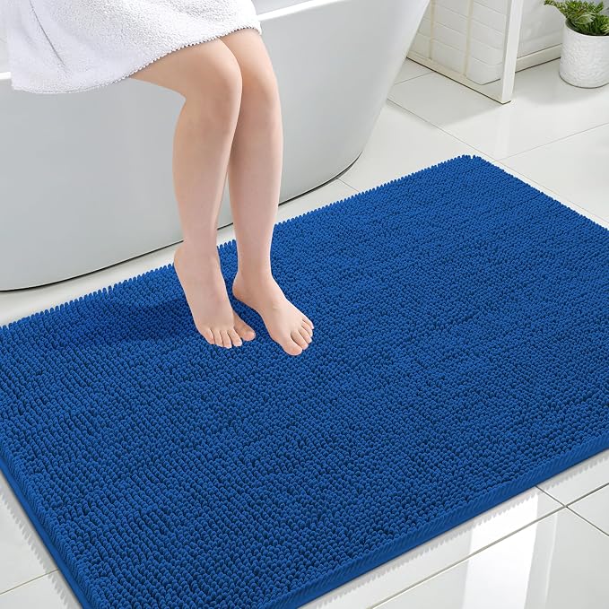 OLANLY Large Bathroom Rugs 44x32, Soft Absorbent Chenille Bath Rugs, Rubber by OLANLY