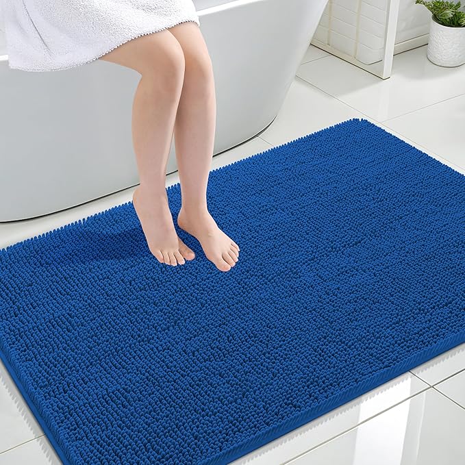 OLANLY Large Bathroom Rugs 47x32, Soft Absorbent Chenille Bath Rugs, Rubber by OLANLY