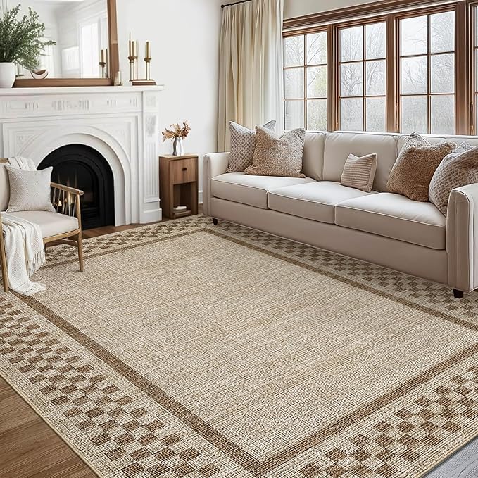 GarveeHome Washable Area Rug 4x6 Small Living Room Rugs Modern Bordered Soft - Image 9