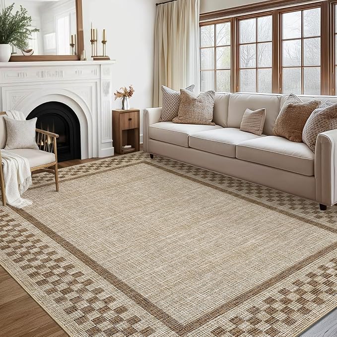 Small Bedroom Area Rug 3x5 Checkered Area Rug - Image 9