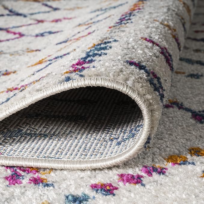 JONATHAN Y Boho Vintage Diamond Cream/Multi Indoor Area Rug 3X5 ft, Moroccan - Image 8