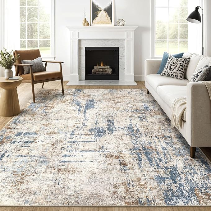 7x10 Area Rug Living Room: Washable Large Abstract Modern Soft Rugs Stain by LOONGRUG