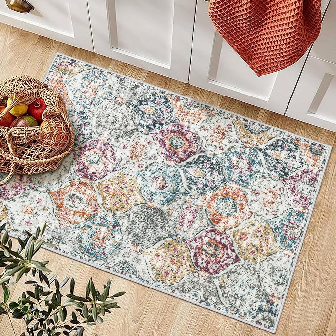 Lahome Moroccan Trellis Entryway Rug, 2x3 Kitchen Rugs Non Slip Washable - Image 4