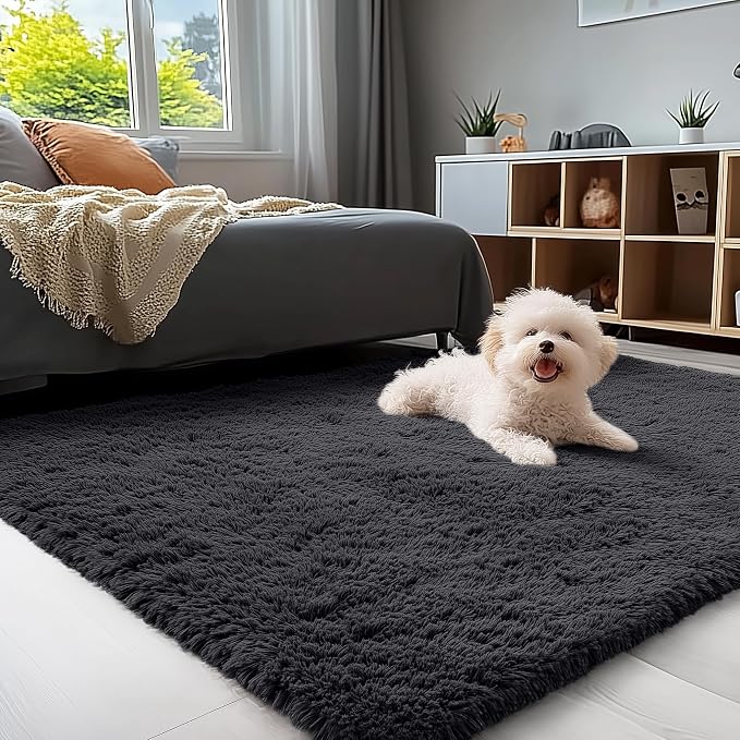 OLANLY Area Rugs for Living Room Bedroom, Machine Washable 4x5.9 ft Soft Fluffy - Image 3