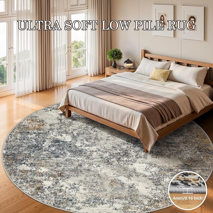 6ft Washable Round Rug - Image 8